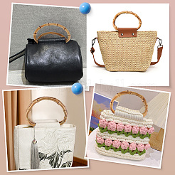 4 шт. 2 стили d-образных бамбуковых ручек для сумок&nbsp;FIND-BBC0004-38