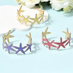 Браслеты-манжеты из нержавеющей стали 304 с эмалью для женщин&nbsp;BJEW-D408-34G