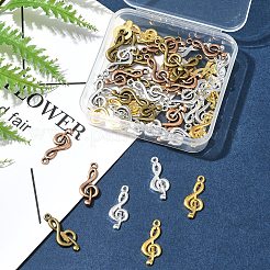 50 шт. 5-х цветные подвески в тибетском стиле со скрипичным ключом TIBEP-FS0001-28