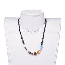 Натуральные и синтетические драгоценные камни из бисера ожерелья NJEW-JN02454-01