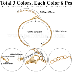 18шт 3 цвета 304 нержавеющая сталь браслет цепь изготовление&nbsp;MAK-SC0001-33