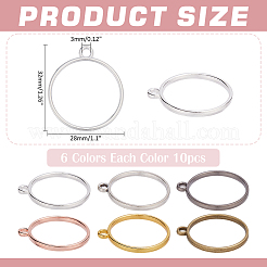 60 шт. 6-цветный набор для колец из цинкового сплава&nbsp;FIND-WR0012-06