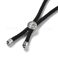 Серебряные браслеты из витого нейлонового шнура&nbsp;DIY-B066-03P-18