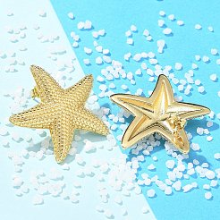 Латунные серьги-гвоздики для женщин EJEW-U036-01G-02