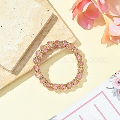 Граненые рондели ручной работы с внутренним цветком&nbsp;BJEW-SW001579-05