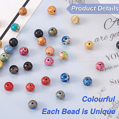 90 шт. 9-х цветные бусины из натуральной императорской яшмы G-KS0001-14