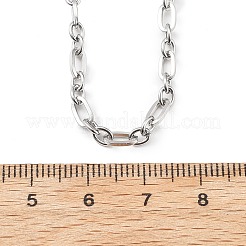 Ожерелья из овальной цепочки из нержавеющей стали 304 толщиной 3.5 мм NJEW-T016-08P