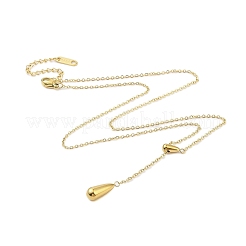 Ожерелья с подвеской-капелькой из нержавеющей стали 304 NJEW-N055-17G