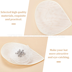 Льняная мини-шляпа с очаровательной основой AJEW-WH0561-32E