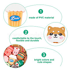 30 шт. 15 стили авокадо яйцо лапа принт силиконовые мультяшные протекторы для кабеля SIL-GO0001-34