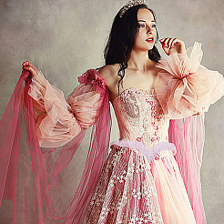 10 ярд полиэстеровой плиссированной цветочной кружевной отделки&nbsp;OCOR-HY0002-28A