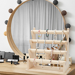 4-ярусные собранные деревянные браслеты/браслеты подставки для дисплеев BDIS-WH0008-15