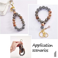 60 шт. 15 мм силиконовые бусины свободные силиконовые бусины комплект леопардовый принт силиконовые бусины для изготовления брелка браслет ожерелье JX309A