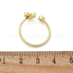 Латунные кольца-манжеты с микропаве и прозрачным цирконием для женщин&nbsp;RJEW-C126-02G