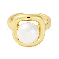 Латунные квадратные открытые манжетные кольца RJEW-R100-01G