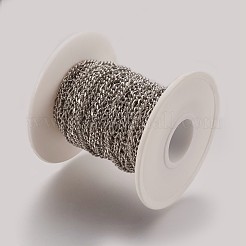 Устойчивые к потускнению цепочки figaro ручной работы из нержавеющей стали 304&nbsp;STAS-P200-07P