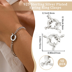 10 шт. латунные пружинные кольцевые застежки KK-BBC0016-34A-S