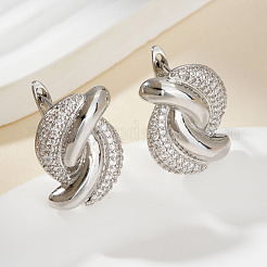 Элегантные серьги-гвоздики из латуни с прозрачным кубическим цирконием&nbsp;NN5880-2