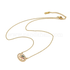 Овальные подвески в форме звезды из латуни с микропаве из кубического циркония&nbsp;LS-NJEW-R018-04G-02