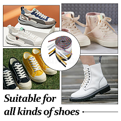 10 пара двухцветных блестящих светоотражающих пластиковых шнурков AJEW-DC0001-44