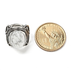 Регулируемые кольца из натурального говлита&nbsp;RJEW-I108-02AS-04