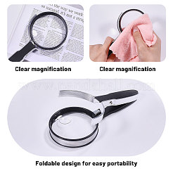 Круглое акриловое портативное увеличительное стекло с прищепкой&nbsp;AJEW-WH0673-22