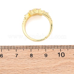 Кольца для женщин с микропаве из латуни и прозрачными кубическими цирконами&nbsp;RJEW-U047-03G