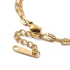 Ионное покрытие (ip) 304 нержавеющая сталь скрепка и цепочки двухслойный многорядный браслет для женщин BJEW-G667-12G