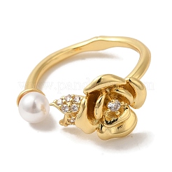 Кольца-манжеты из латуни с покрытием Rose Pave RJEW-G323-03G