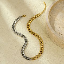 Двухцветные кубинские цепочки из нержавеющей стали 304&nbsp;NJEW-D303-02GP