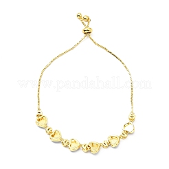 Прозрачный кубический цирконий и эмалевое сердце с браслетом-слайдером со звеньями от сглаза BJEW-A127-04G