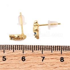 Латунь серьги EJEW-C158-11C-G