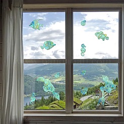 6 шт. 2 стиля ПВХ наклейки ослепительные цветные наклейки на окна 3D лазерные рыбы и русалки статические наклейки на окна из стекла JX833A