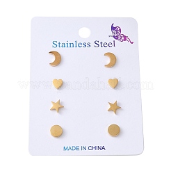 Комплекты сережек из нержавеющей стали 304 EJEW-S248-01G