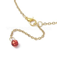 Комплект из ожерелья и сережек-гвоздиков из сплава эмали и синтетической бирюзы с черепом SJEW-JS01341