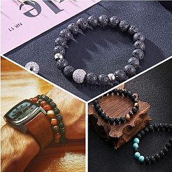 Бусы из натуральной лавы G-OC0001-27