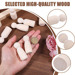 24 шт. 2 стиля незаконченных деревянных кукол-прищепок для украшения витрины&nbsp;DJEW-GL0005-06