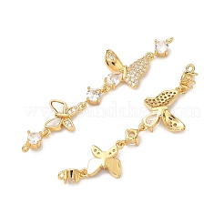 Латунные подвески из прозрачного кубического циркония&nbsp;KK-Z139-12G-02