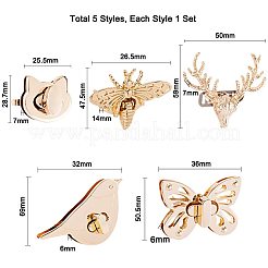 Аксессуары для закручивания мешка из сплава цинка AJEW-PH0017-40