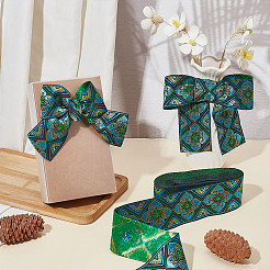 Жаккардовая лента из полиэстера с цветами для аксессуаров одежды OCOR-WH0097-24A