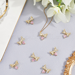 8 шт. латунные подвески-соединители с микропаве из кубического циркония&nbsp;KK-BBC0019-38