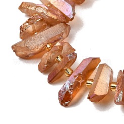 Гальванизировать природный кристалл кварца бусы пряди G-F800-B09