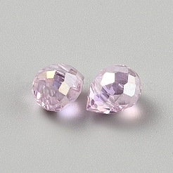 Гальванизируйте прозрачные стеклянные бусины GLAA-WH0039-68E