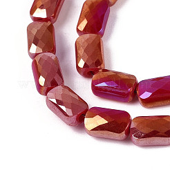 Гальванизировать непрозрачные сплошной цвет стеклянные бусы пряди&nbsp;EGLA-N002-25-A01