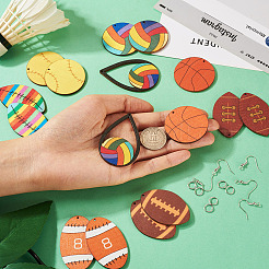 Наборы для самостоятельного изготовления спортивных мячей из дерева и латуни&nbsp;DIY-TA0010-47