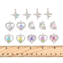 20 шт. 8 стиля стеклянных подвесок из платинового сплава&nbsp;FIND-FS0003-78