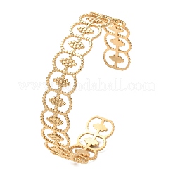 Полые овальные браслеты-манжеты из нержавеющей стали 304 BJEW-F457-11G