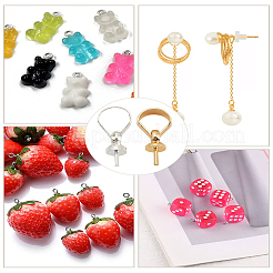 40 шт. 2 стиля латунные подвески-булавки с чашечкой из жемчуга&nbsp;KK-LP0004-60