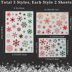 6 шт. 3 стиля рождественская тематика пластиковые выдолбленные трафареты для рисования шаблоны DIY-GF0009-92