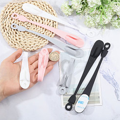 8 шт. 4-цветные силиконовые кабельные стяжки многоразовые самоклеящиеся для наушников AJEW-CA0004-71